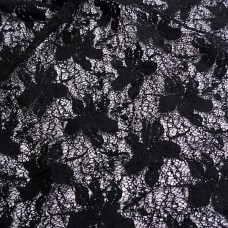 Ткань Гипюр набивной (черный), 2272